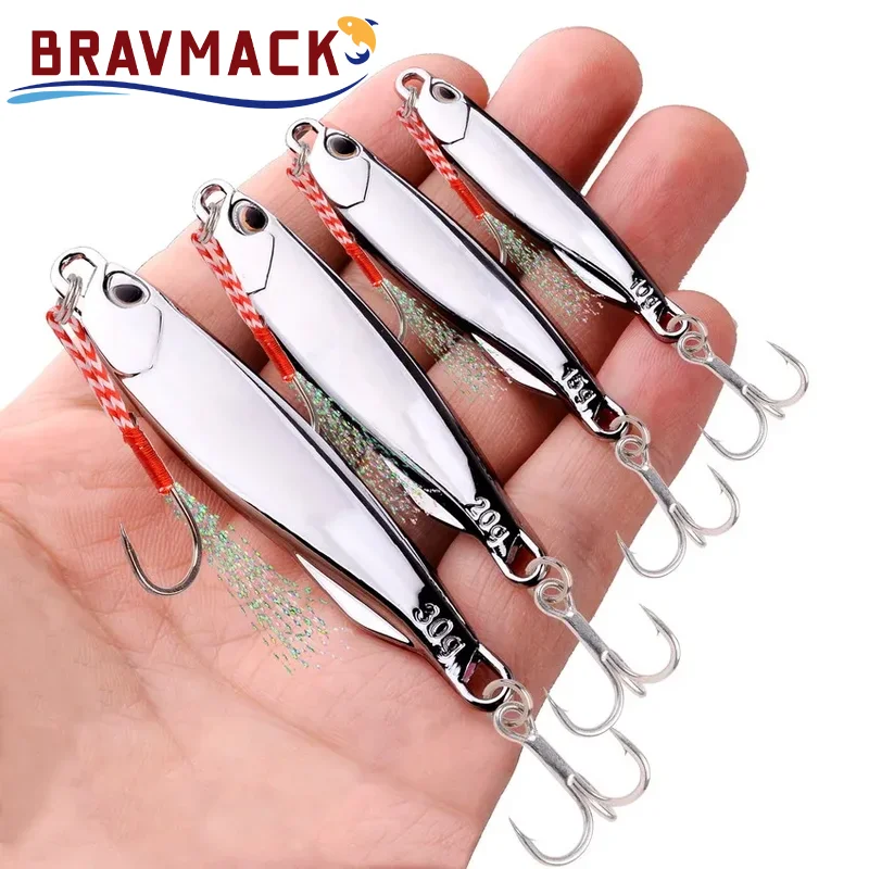 10pcs/pack 30g 40g Plating Silvery Metal Jig Lure Sea Fishing Bait Fishing Lure Saltwater Bass Tackle - imagen 3