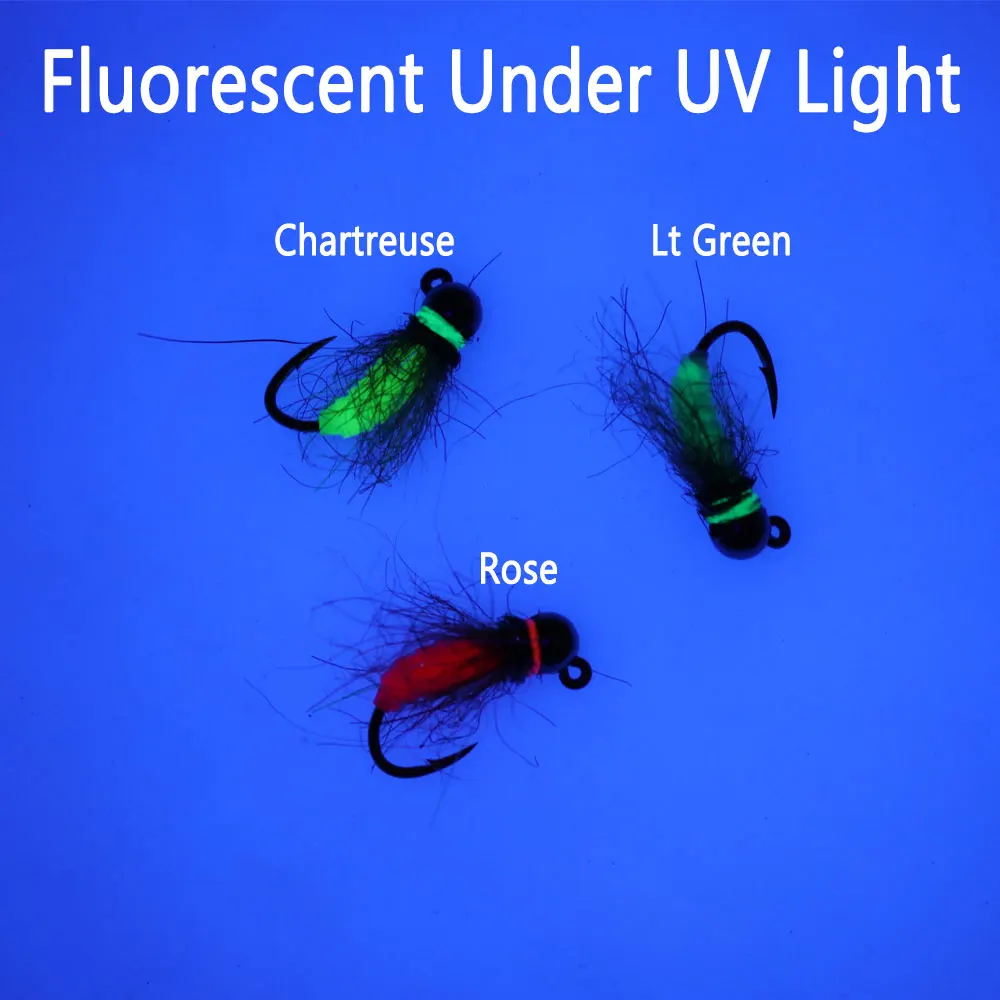 Bimoo 18 piezas/caja # 12 # 14 # 16 hundimiento rápido húmedo Euro Ninfa mosca con púas tungsteno Beadhead Jig Ninfa mosca para trucha Señuelos de pesca cebos - imagen 4