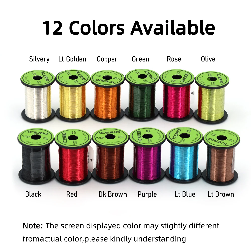 Wifreo-alambre de cobre ultrafino para atar moscas, Material de nervuras metálicas, moscas secas, zumbador Jonh de cobre, hilo para atar el cuerpo de Ninfa, 0,004 ′′ - imagen 4