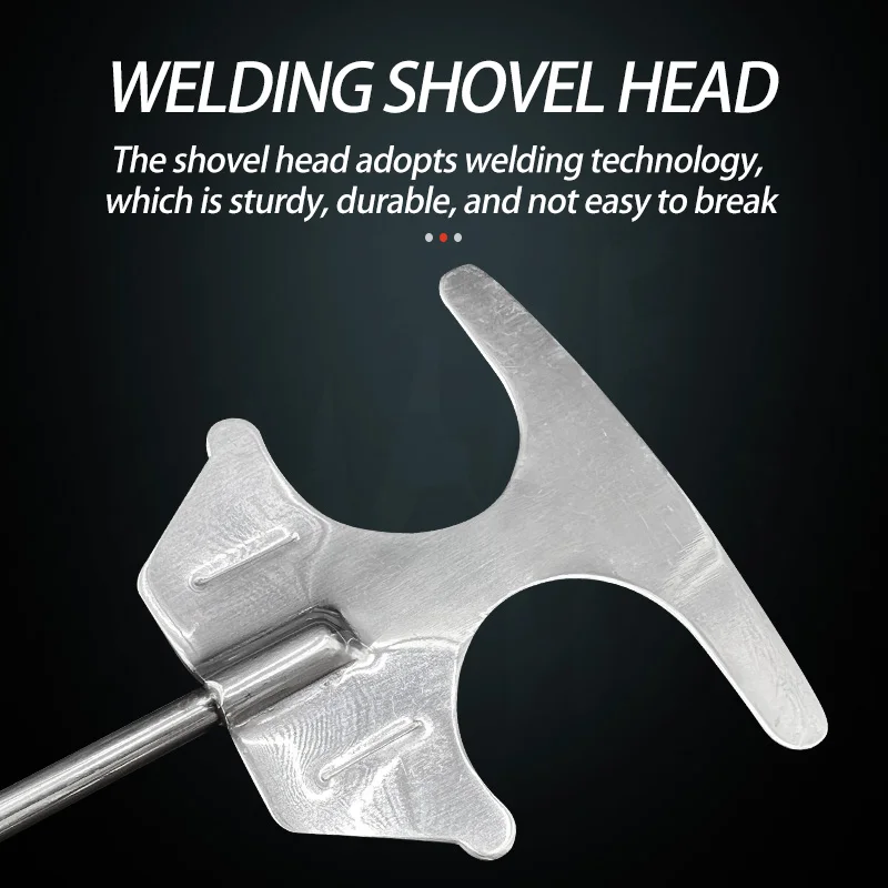 Pala de cebo para camarones de acero inoxidable, mango de goma, pesca en el mar, plegable, en forma de I, pala para cebo agitador mixto, aparejos de pesca de agua salada - imagen 5