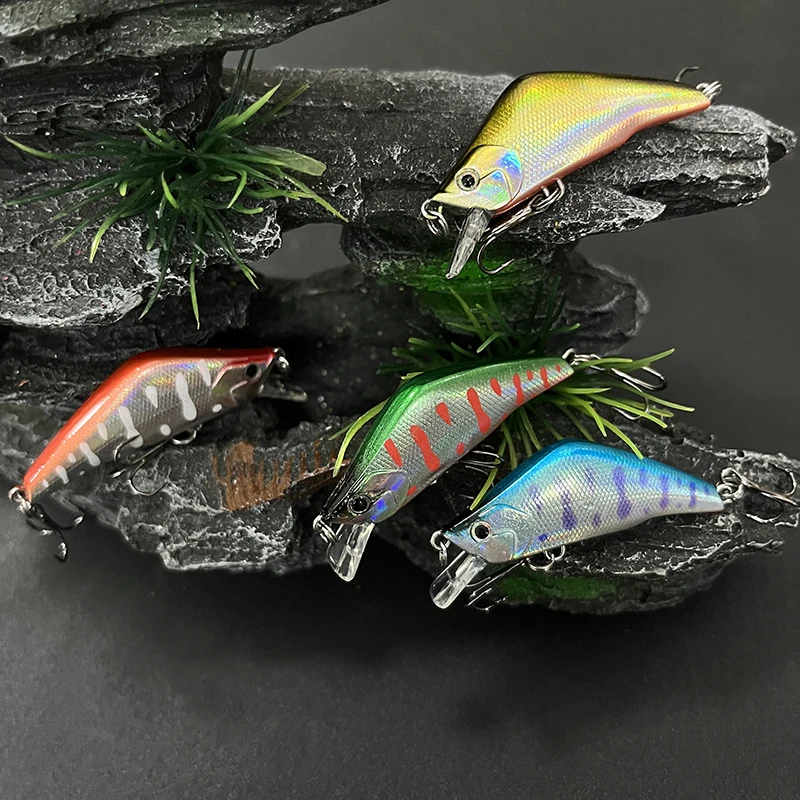 1 Uds 55mm 4,7g señuelo de Pesca hundido Mini Minnow Pesca japonesa Isca Artificial trucha Pesca de carpa cebo duro Artificial 9047 - imagen 5