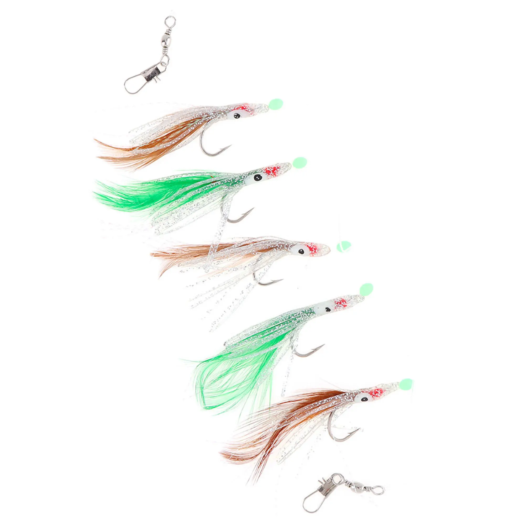 Anzuelos Sabiki para pesca con señuelos luminosos giratorios cuentas - imagen 2
