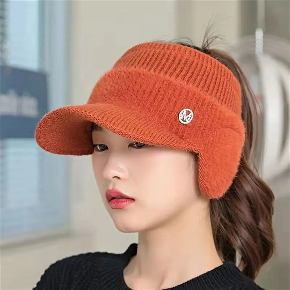 Gorro cortavientos de lana con orejeras para pesca en invierno