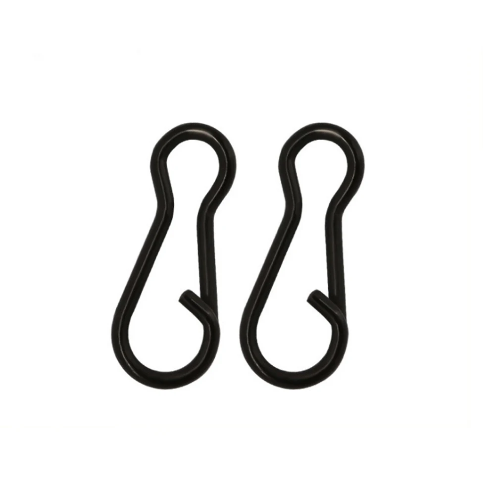 50 unids/pack Pesca Snap Clip de Pin de acero inoxidable negro mate depósito europeo accesorios de grupo de Pesca de carpa aparejos herramienta Pesca - imagen 2