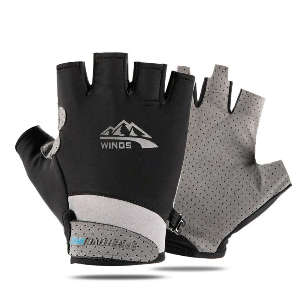Guantes de pesca Anti-uv de medio dedo, guantes de verano para deportes al aire libre, guantes de montar, guantes de protección solar, guantes transpirables de seda helada para Fitness