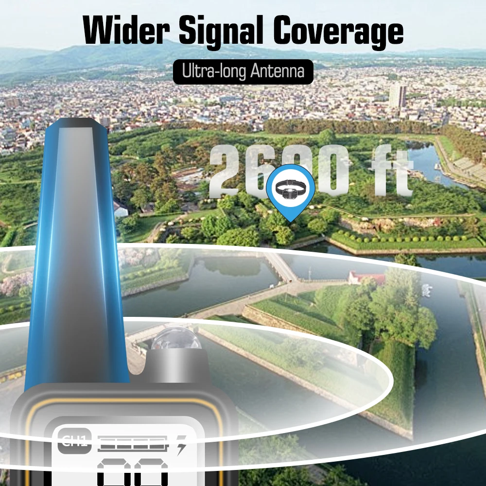 Collar de choque para perros, Collar de entrenamiento para perros de 3 a 2600 pies, con control remoto IP67, Collar eléctrico impermeable con 4 modos de entrenamiento - imagen 5