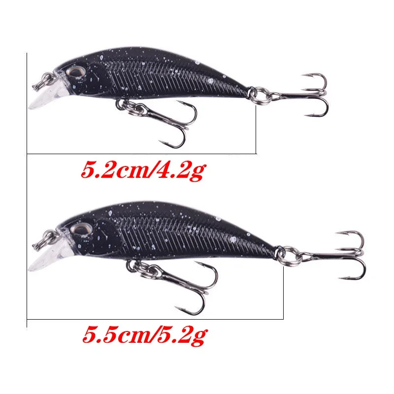 Señuelo de pesca Minnow, 1 unidad, 5,2 cm, 4,2g, Wobbler vibratorio que se hunde, cebo duro Artificial, Crankbait para trucha, lubina, carpa, aparejos Jerkbait - imagen 3