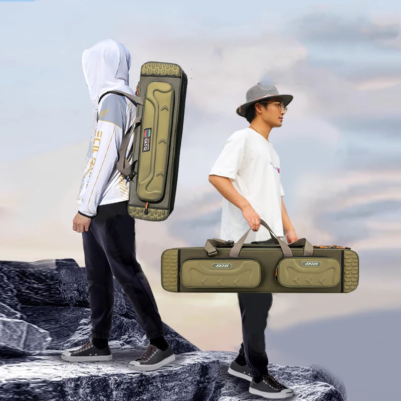 Bolsa de caña de pescar de 2/3/4 capas, 80-130CM, mochila de almacenamiento de equipo de pesca grande recta, bolso de entrenamiento para deportes al aire libre, bolso de caña de mar - imagen 4