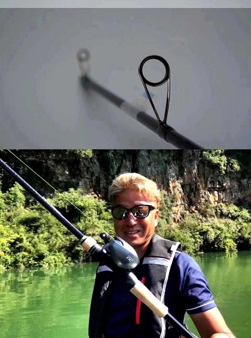 Disfrutando de un día de pesca con caña de alta calidad