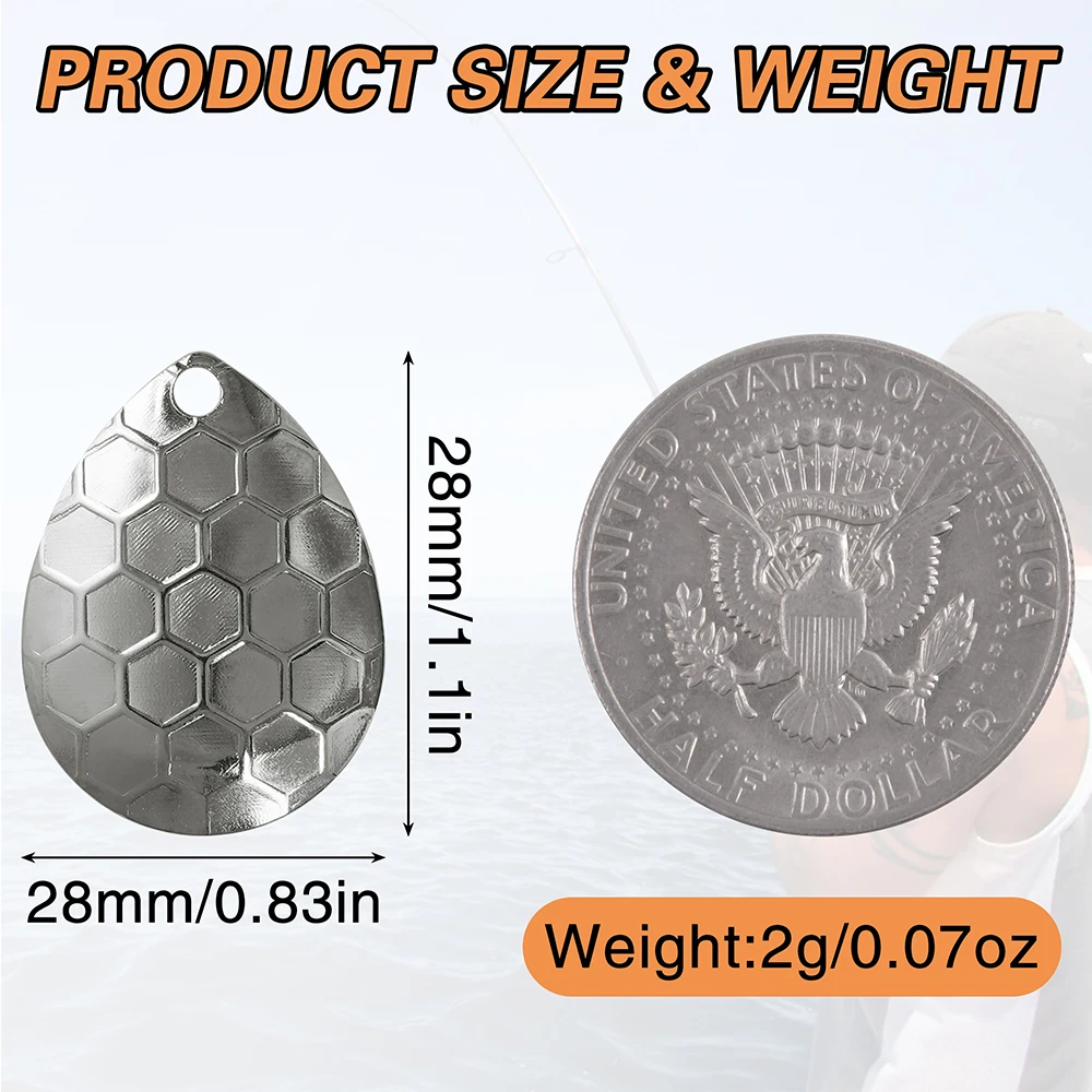 Kit de cuchillas giratorias de pesca, accesorios para la fabricación de señuelos, Spinnerbait en línea, aparejo Walleye para trucha y salmón, Colorado, 50 piezas - imagen 2