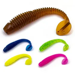 15 Uds 1,2g/3g cola en T cebos de gusano Artificial de silicona suave señuelo Swimbait pesca lubina cola de paleta agua dulce para Walleye Pike