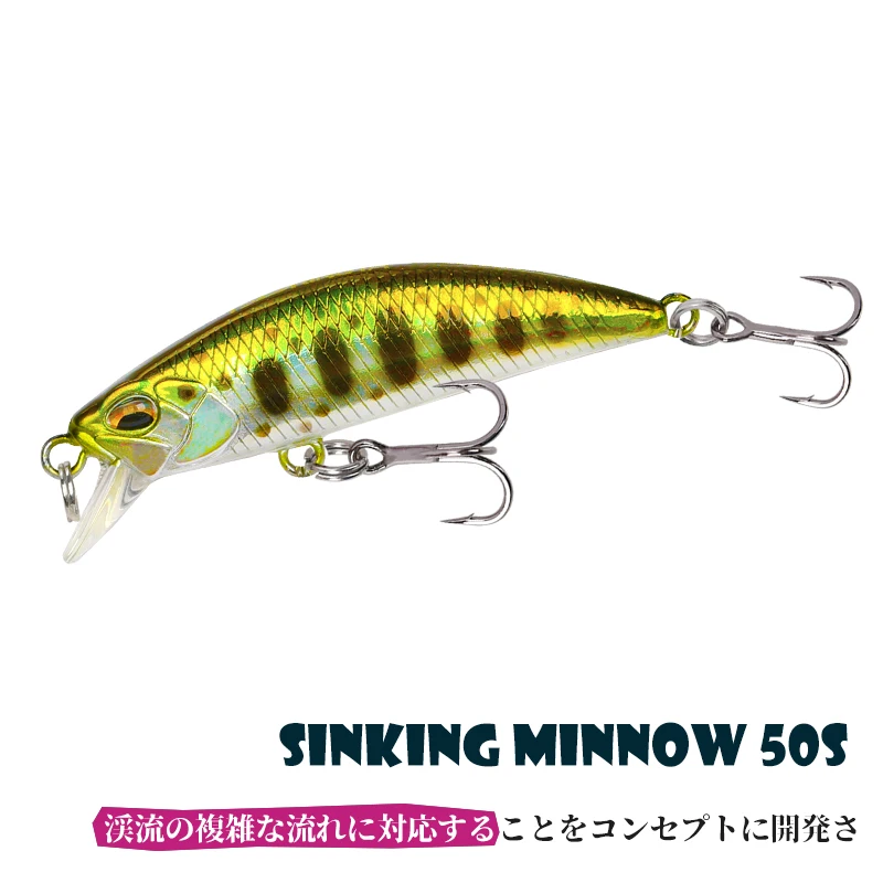 TSURINOYA 50S pesca de trucha Mini señuelo 50mm 5g DW63 corriente hundimiento Minnow cebo Artificial Crankbait Wobbler fregadero Shad - imagen 4
