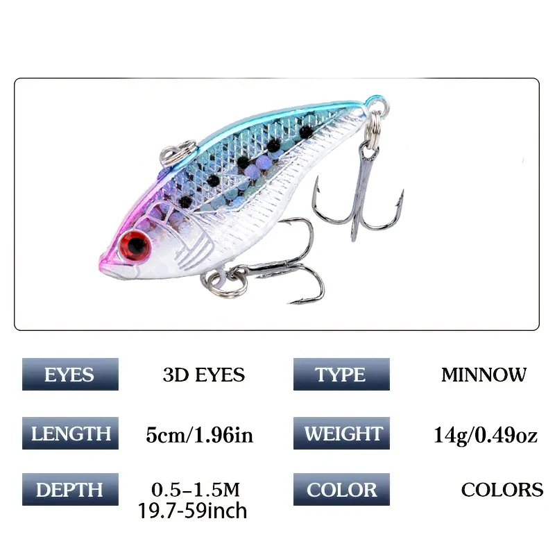 Señuelos VIB hundentes – Crankbait de profundidad con anzuelos triples