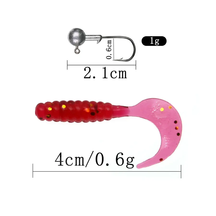 JYJ 100 Uds 4cm cebo de gusano gusano señuelo de pesca cebo suave para pesca wobbler isca perca lubina pez soleado - imagen 3
