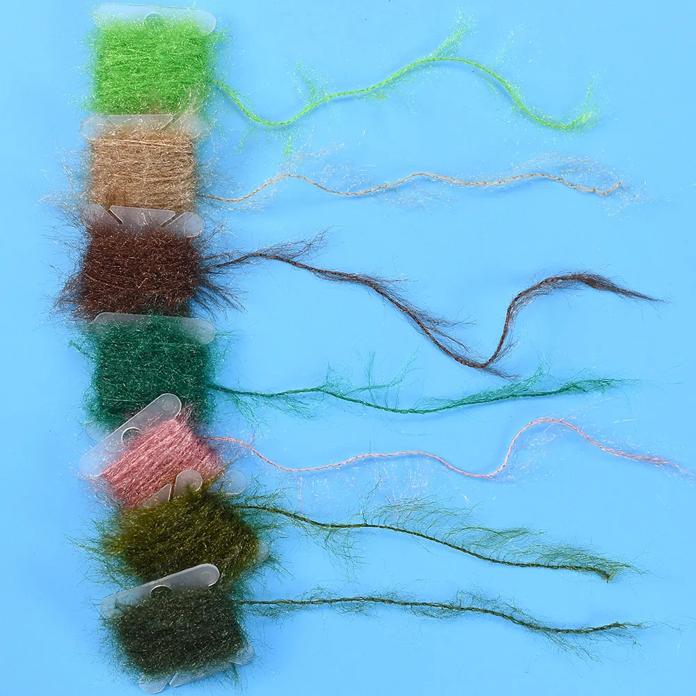 6m/card-2card doblado de hielo línea de hilo de hielo Flash Sparkle hilo de chenilla para Streamer ninfa insectos Scud cuerpo mosca atado materiales - imagen 5