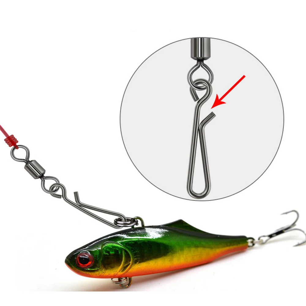 DNDYUJU-conector giratorio de pesca de acero inoxidable, accesorios de pesca de carpa, herramientas de pesca, 50 unidades - imagen 3