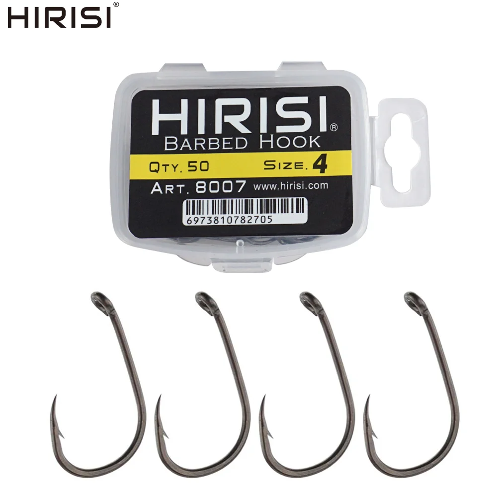 Hirisi 8007 Anzuelo para carpa – Acero carbono con ojo de anillo - imagen 4