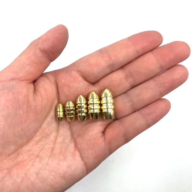 OBSESSION-Bala roscada de cobre KY001, 50 unidades, 1,8g, 3,5g, 5g, 7g, 10g, Conector de hundimiento más rápido, plomo de pesca de latón - imagen 4