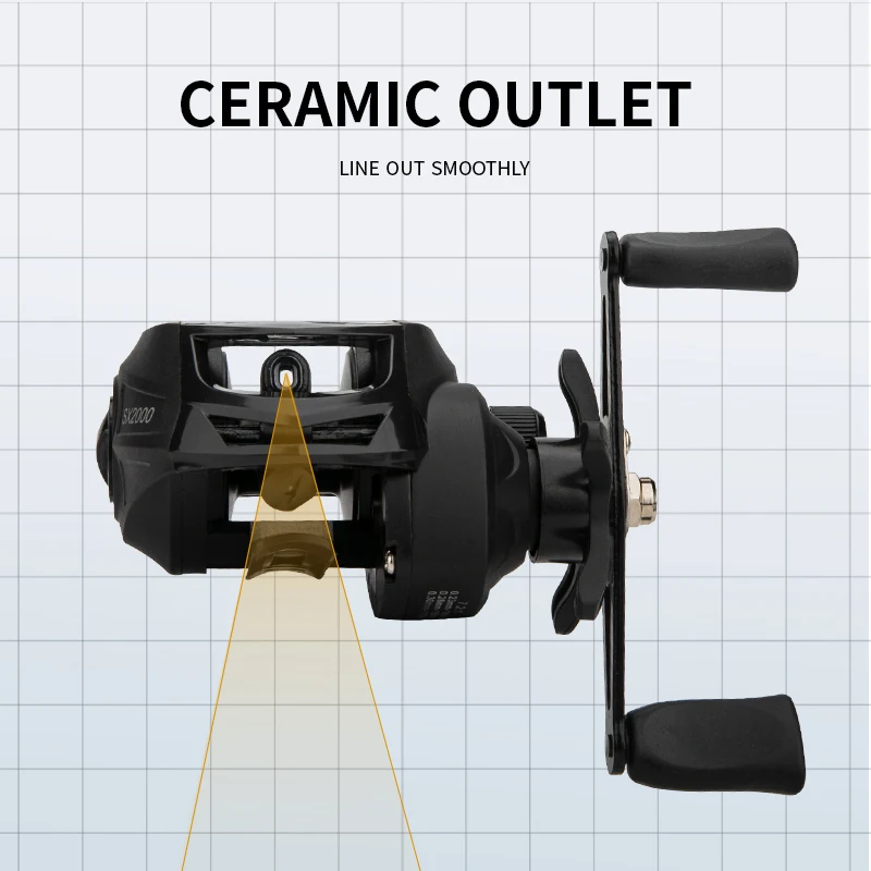 CEMREO-carrete de pesca de fundición de cebo, sistema de freno magnético, potencia de arrastre de 7KG, 7,2: 1, modelo SX2000 - imagen 3