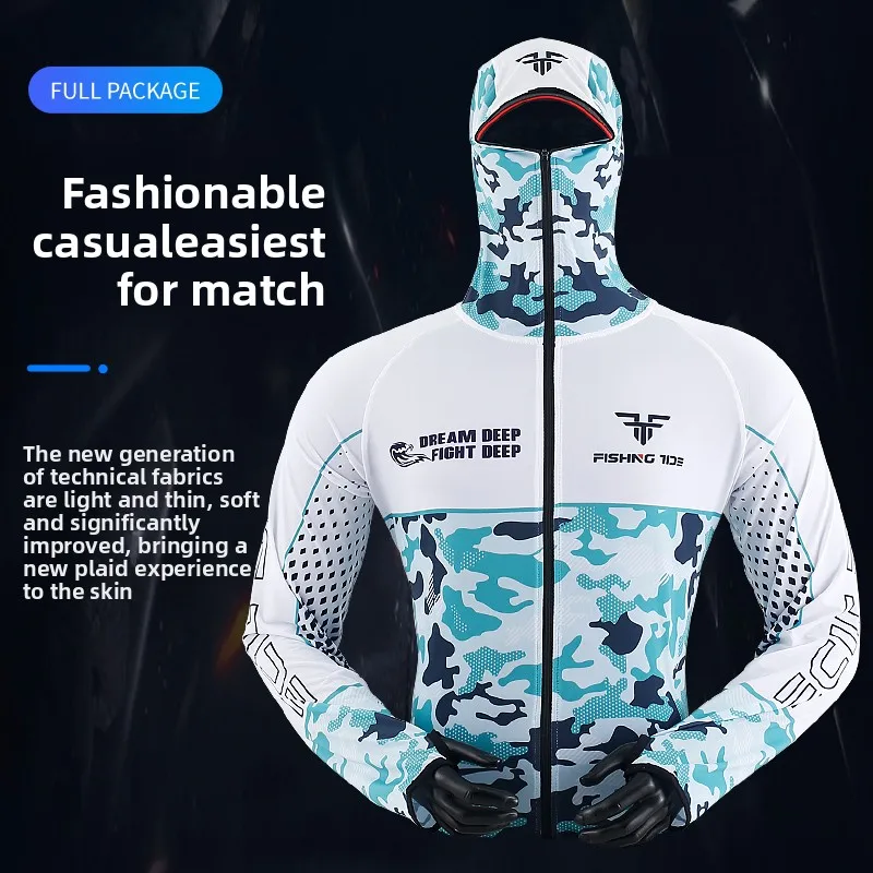 Camisa pesca camuflaje manga larga – Protección solar carbón bambú - imagen 2
