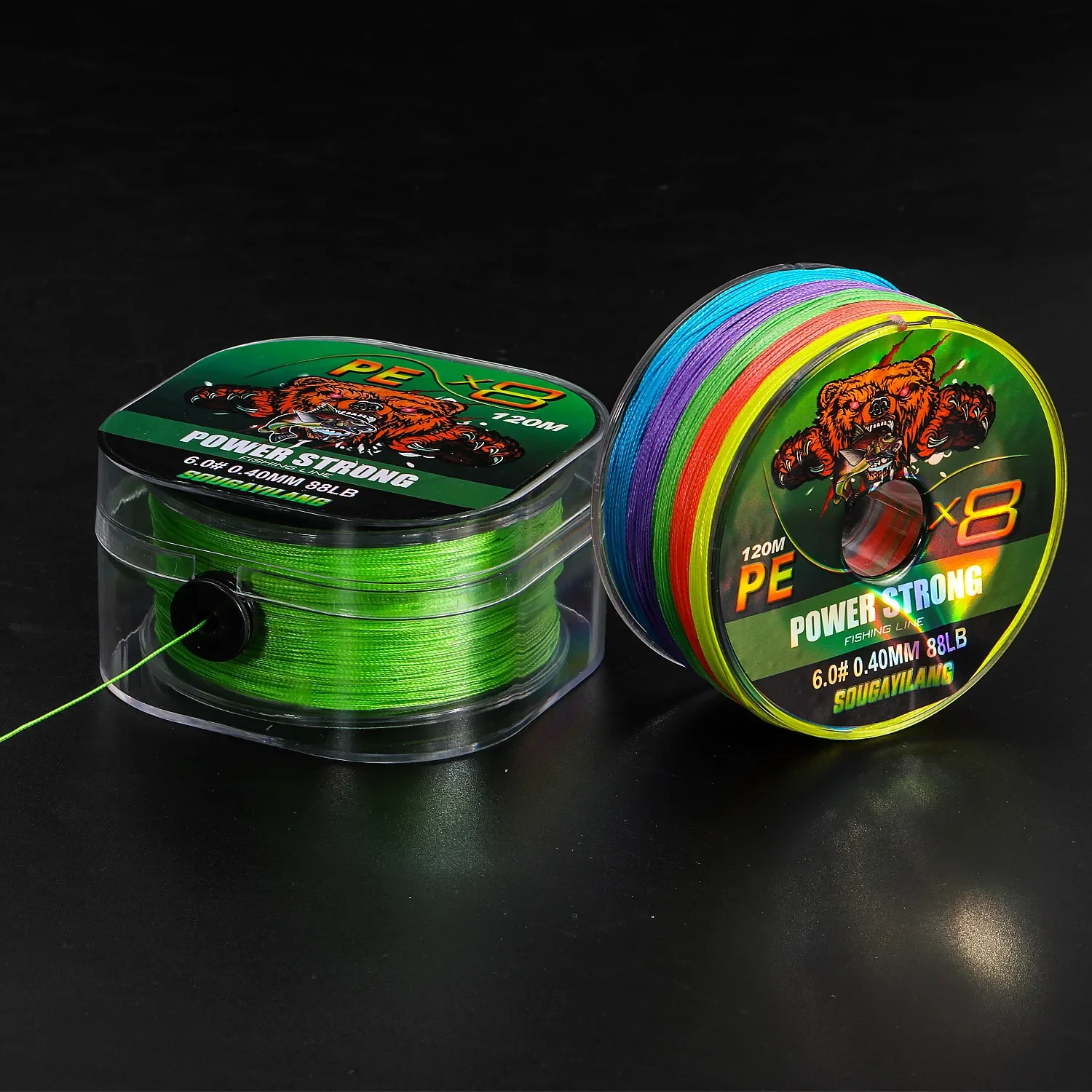 Sougayilang-sedal de pesca trenzado de 8 hebras X8, sedal de pesca con señuelo japonés de 120-0,12mm, resistente a la abrasión y al hundimiento, 0,40 m - imagen 4