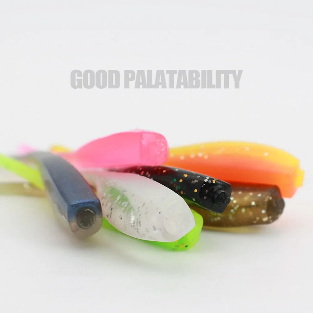 MAGBLUE-señuelo de pesca de renacuajo, cebos blandos de 50mm/1g, cebo de pesca de raíz de silicona Bicolor, Wobblers Swimbait para anzuelo de pesca, 10 unidades por lote - imagen 2