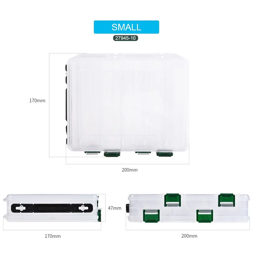 Caja de plástico transparente de doble cara para almacenamiento de aparejos de pesca, contenedor de señuelos, caja de cebo - imagen 3