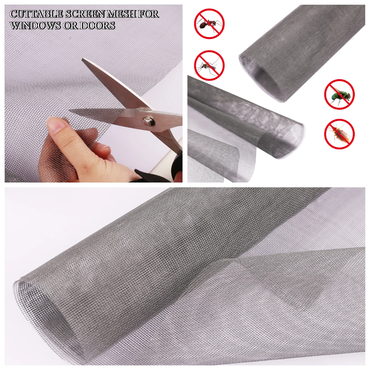 Malla de fibra de vidrio para ventana, malla para cubrir ventanas y puertas, malla fina para mantener moscas, mosquitos, insectos, insectos - imagen 5