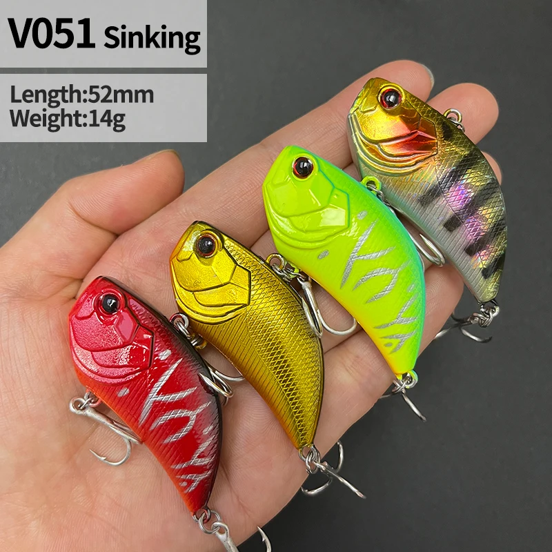 Señuelos vibratorios hundidos de fundición larga, 52mm, 14g, Popper Crankbait VIB, cebo Artificial para agua salada, accesorios de pesca de agua dulce - imagen 3