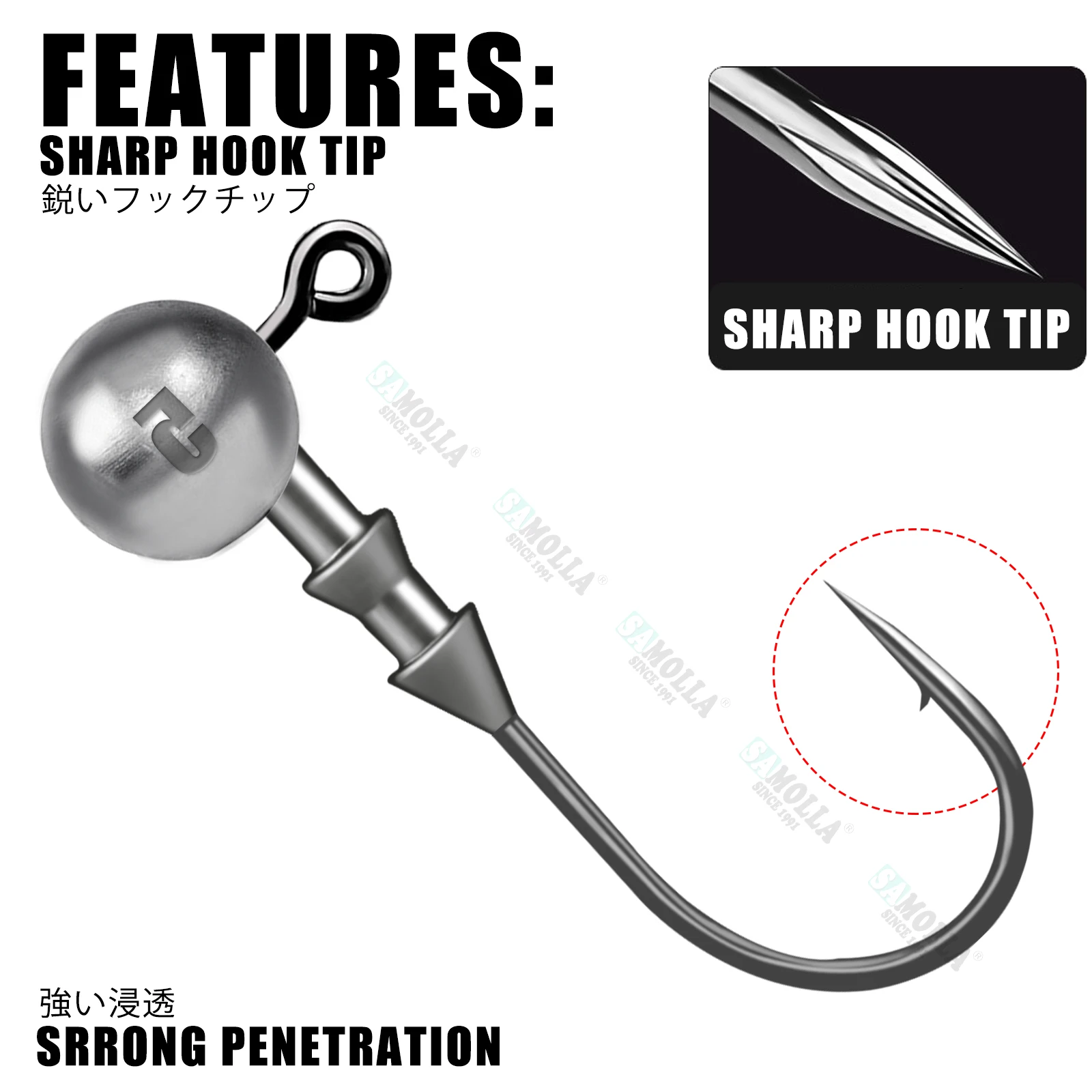 Nuevos anzuelos de Pesca con cabeza de anzuelo, anzuelo Rockfish Ajing para señuelo de gusano suave, productos de Pesca de lubina de 3,5-14g, accesorios para Lucio y trucha - imagen 3