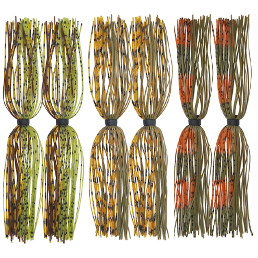 6 uds faldas de silicona señuelo de pesca cebo Artificial para Spinnerbait Buzzbait Bass trucha accesorios de señuelo de pesca