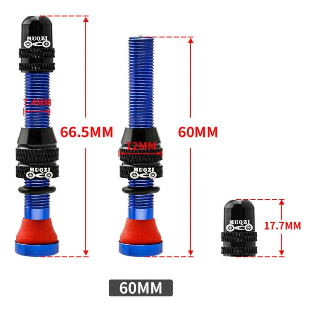 Válvula Schrader duradera para bicicleta, aleación de aluminio A/V, válvula de neumático sin cámara, núcleo de latón, accesorios de ciclismo al vacío, 40/60mm, 2 uds. - imagen 2