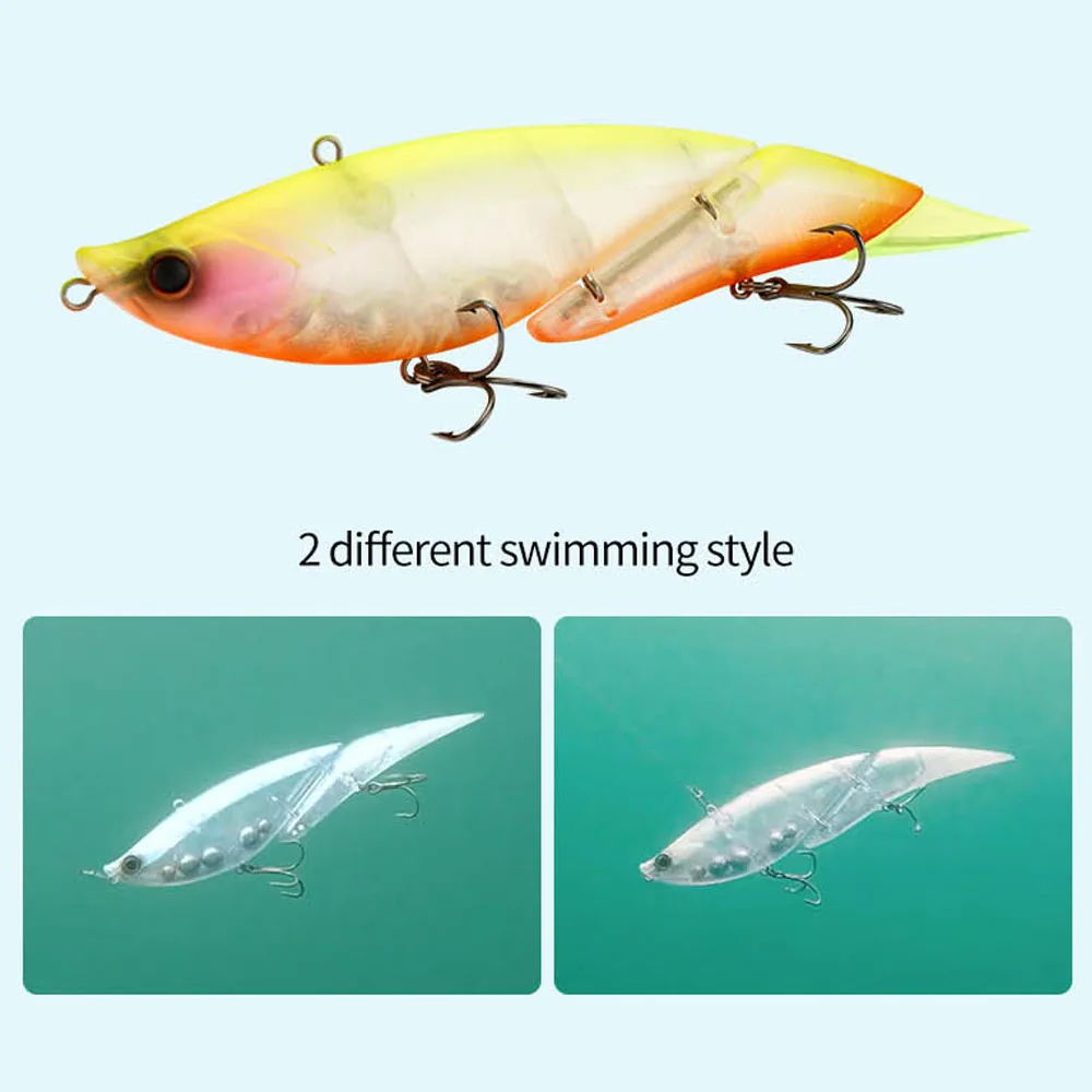 Cebo grande con segmento de vibración flotante, 19cm, 55g, Wobblers, 2 secciones, Swimbait articulado, señuelo de pesca, cebos de cola suave - imagen 4