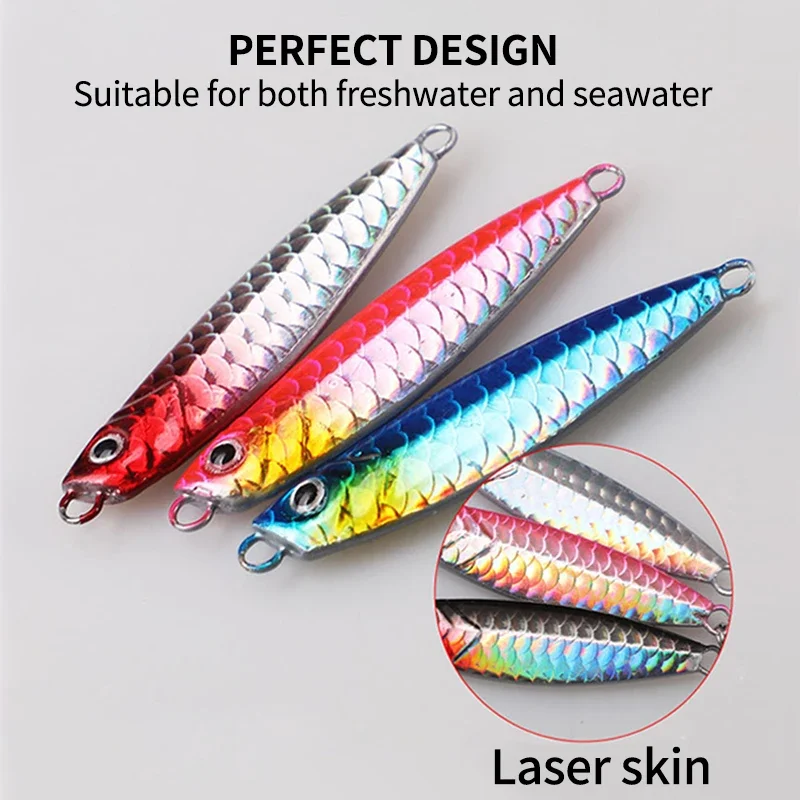 5 unids/lote plantilla de Metal señuelo de pesca 10g patrón de escamas de pescado Artificial Trolling cuchara dura cebo trucha lubina aparejos de señuelo de pesca - imagen 4