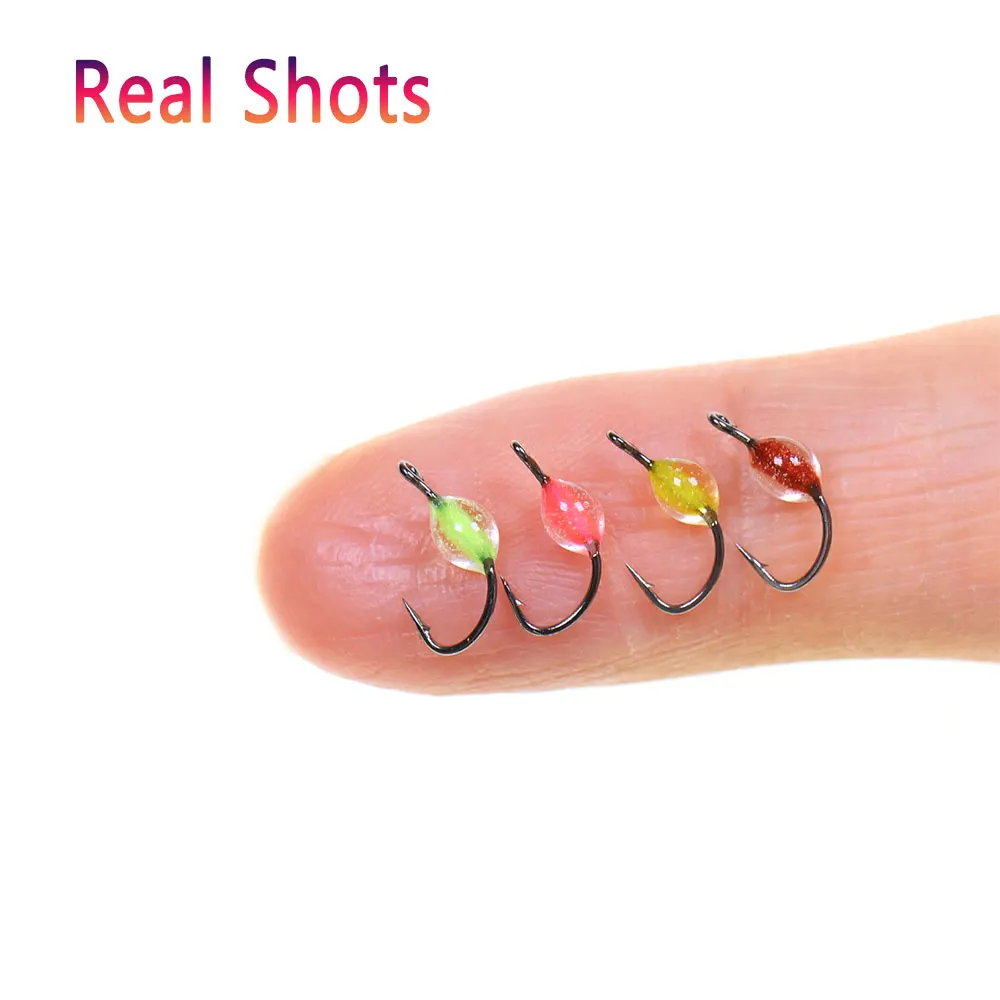 Bimoo 6/8PCS # 18 cuerpo epoxi huevo mosca Artificial Glo insecto salmón pez ovillo cebo hundimiento lento trucha lubina Panfish Señuelos de pesca - imagen 5