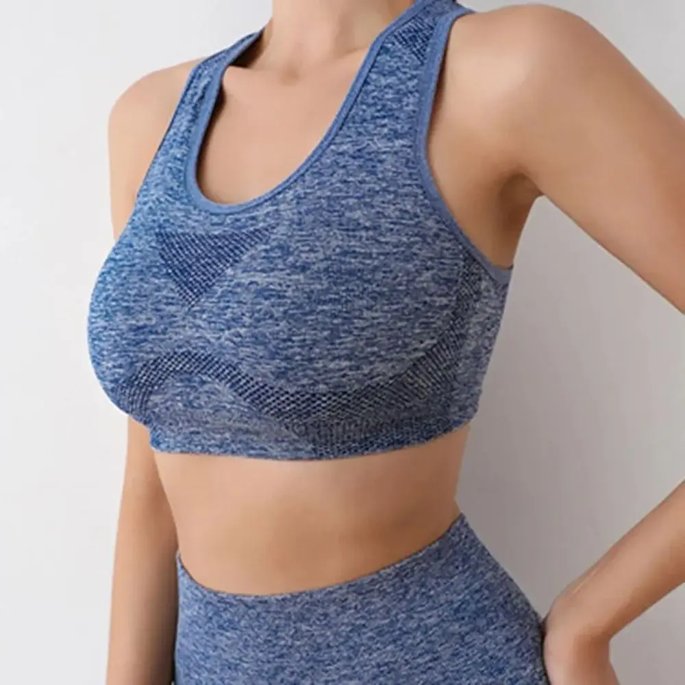 Set de yoga cintura alta mujer – Top corto y mallas sin costuras - imagen 4
