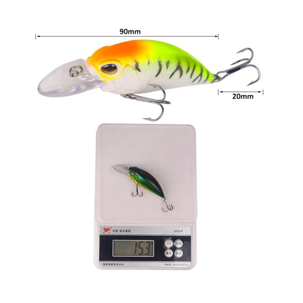Crankbait-Señuelos de Pesca de 15,3g, 9cm, cebo de plástico duro Artificial, Wobblers de lubina, ojos 3D, aparejos de Pesca de Lucio, 1 ud. - imagen 4