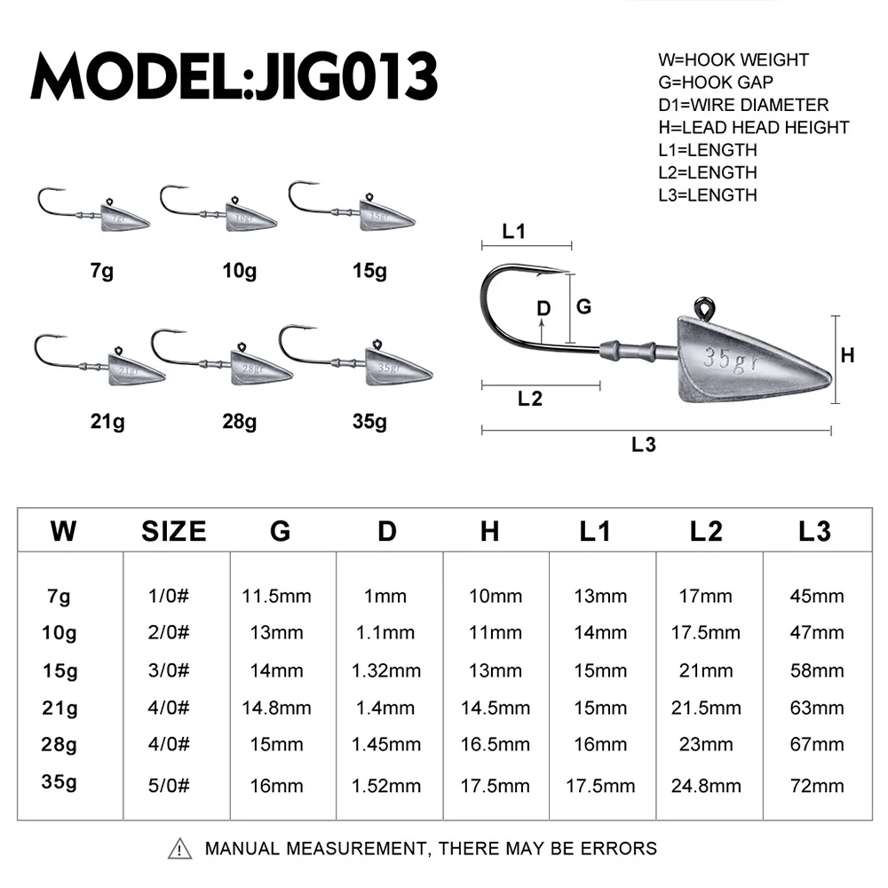 Anzuelos jig head triangular afilado - imagen 2