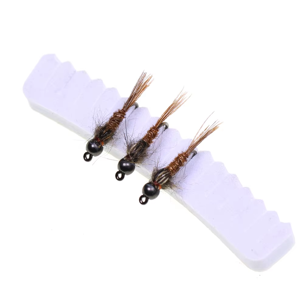 Wifreo 6PCS # 14 # 16 # 18 cabeza de cuentas oreja de liebre marrón cola de faisán Ninfa mosca pesca con mosca Artificial trucha pez blanco señuelo cebo - imagen 5