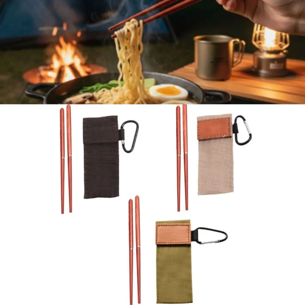 Palillos plegables de madera portátiles con funda de viaje - imagen 5