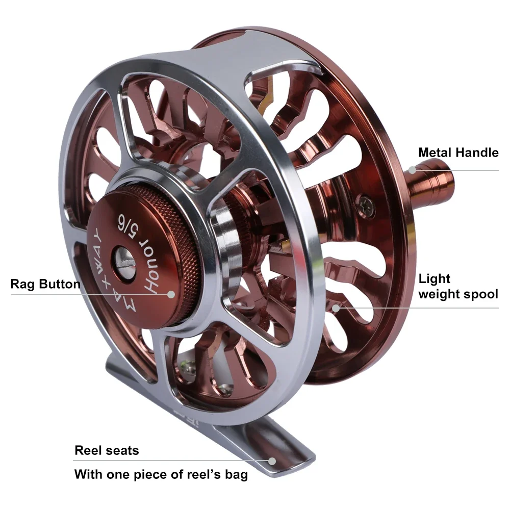 Goture Maxway-juego combinado de caña de pescar con mosca, carrete de aleación de aluminio + caña de 2,4/2,7/3,0 M + línea + señuelo de mosca de respaldo principal + bolsa - imagen 3