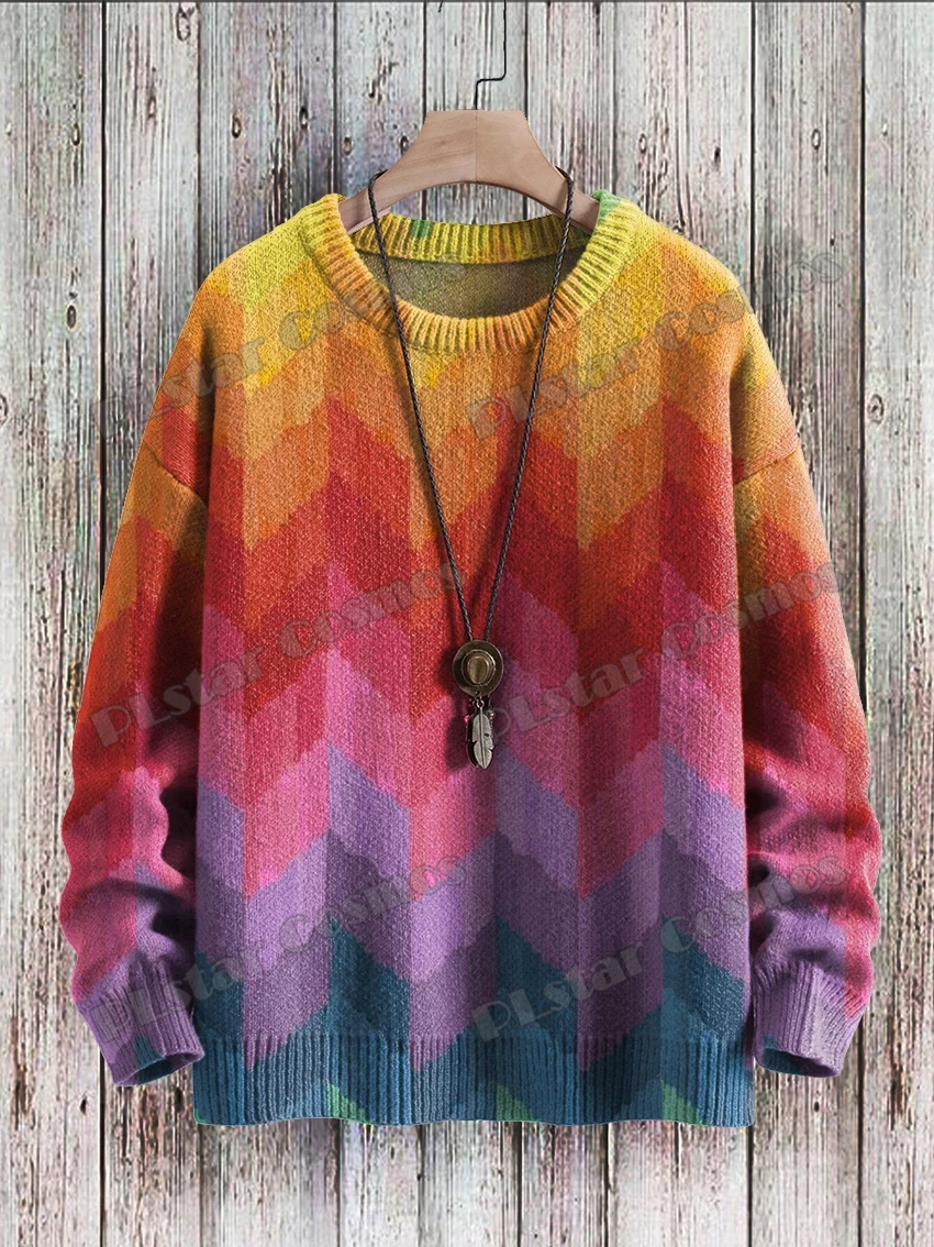 Jersey Unisex Cuello Redondo Estampado Nebulosa Arcoíris - imagen 3