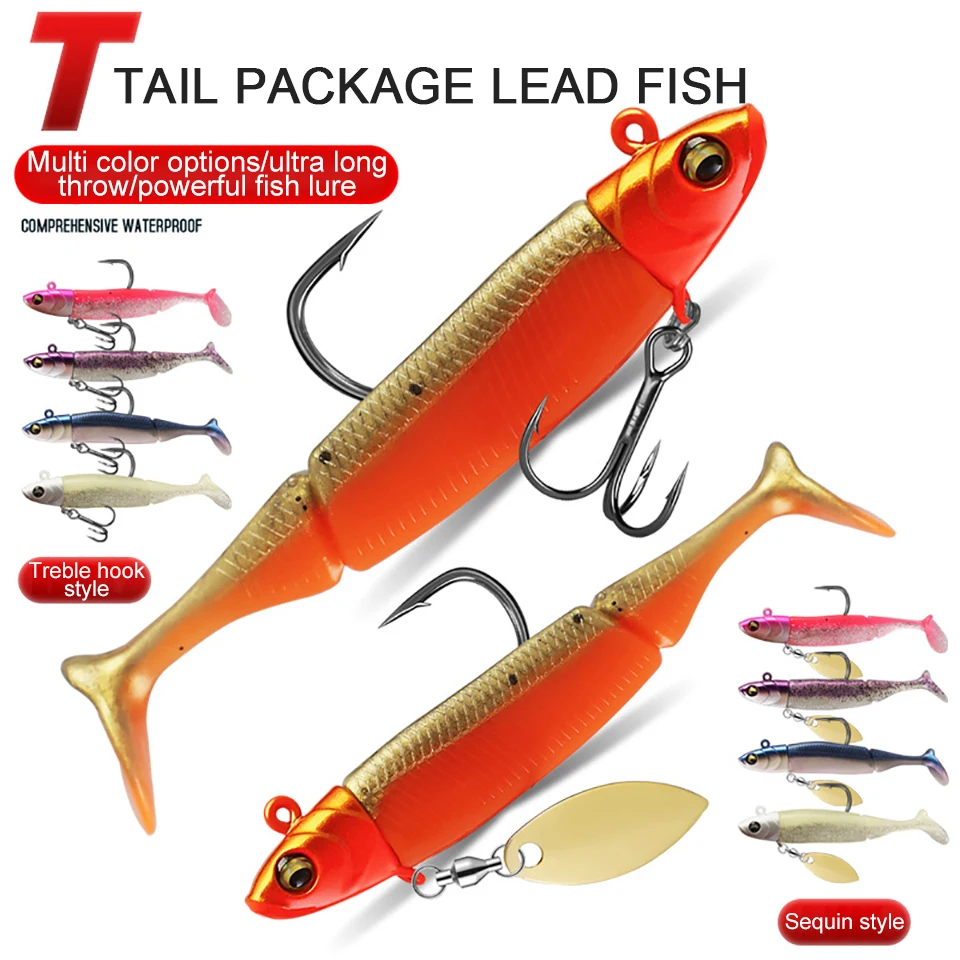 WALK FISH-señuelo de pesca de plomo, cebo suave de silicona Artificial con lentejuelas, 9,5 cm, 20g - imagen 2
