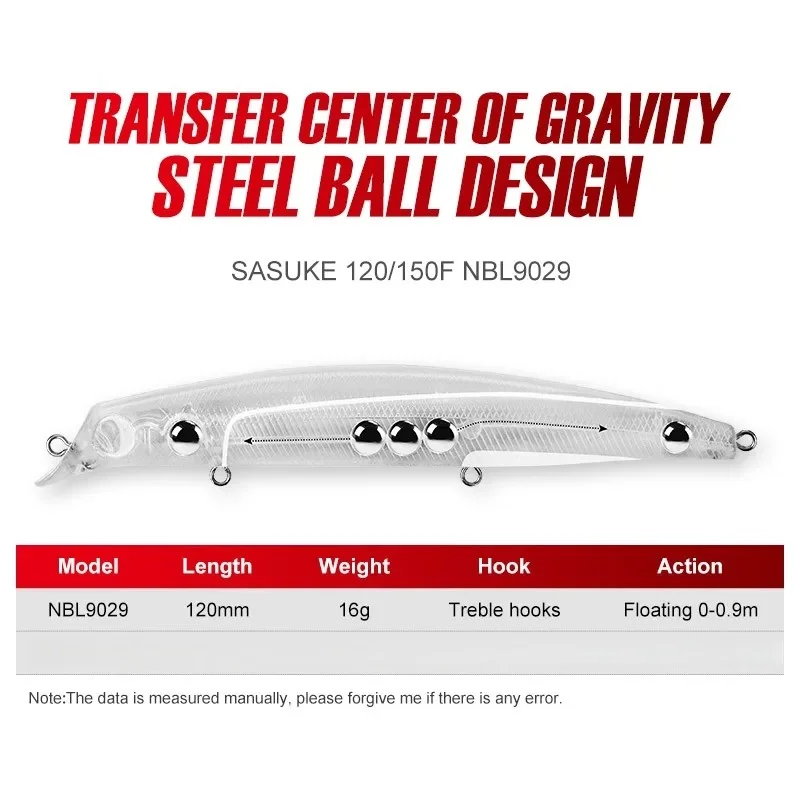 Noeby 12cm 16g flotante 0-0,9 m superficie de lápiz señuelo de pesca Topwater Stickbaits Top Walkers pesca para aparejos de lubina - imagen 2