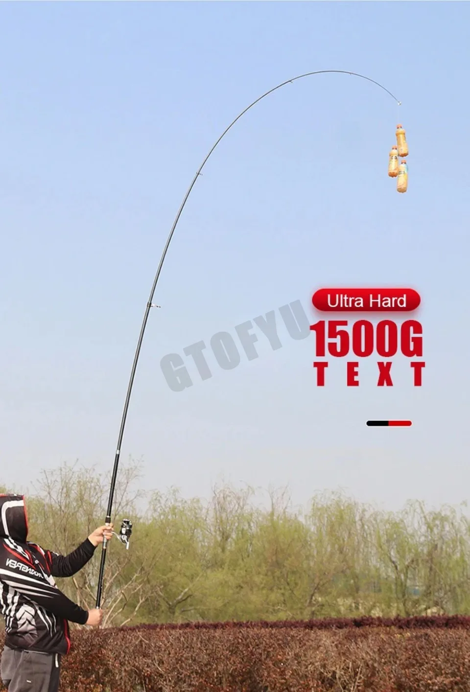 Experimente la emoción de la pesca con nuestra caña ultra dura 1500G