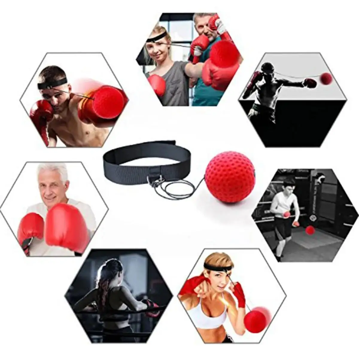 Pelota mágica de boxeo, entrenamiento de velocidad reflejo con diadema, pelotas de boxeo, coordinación mano-ojo, suministros de artes marciales para Fitness - imagen 4