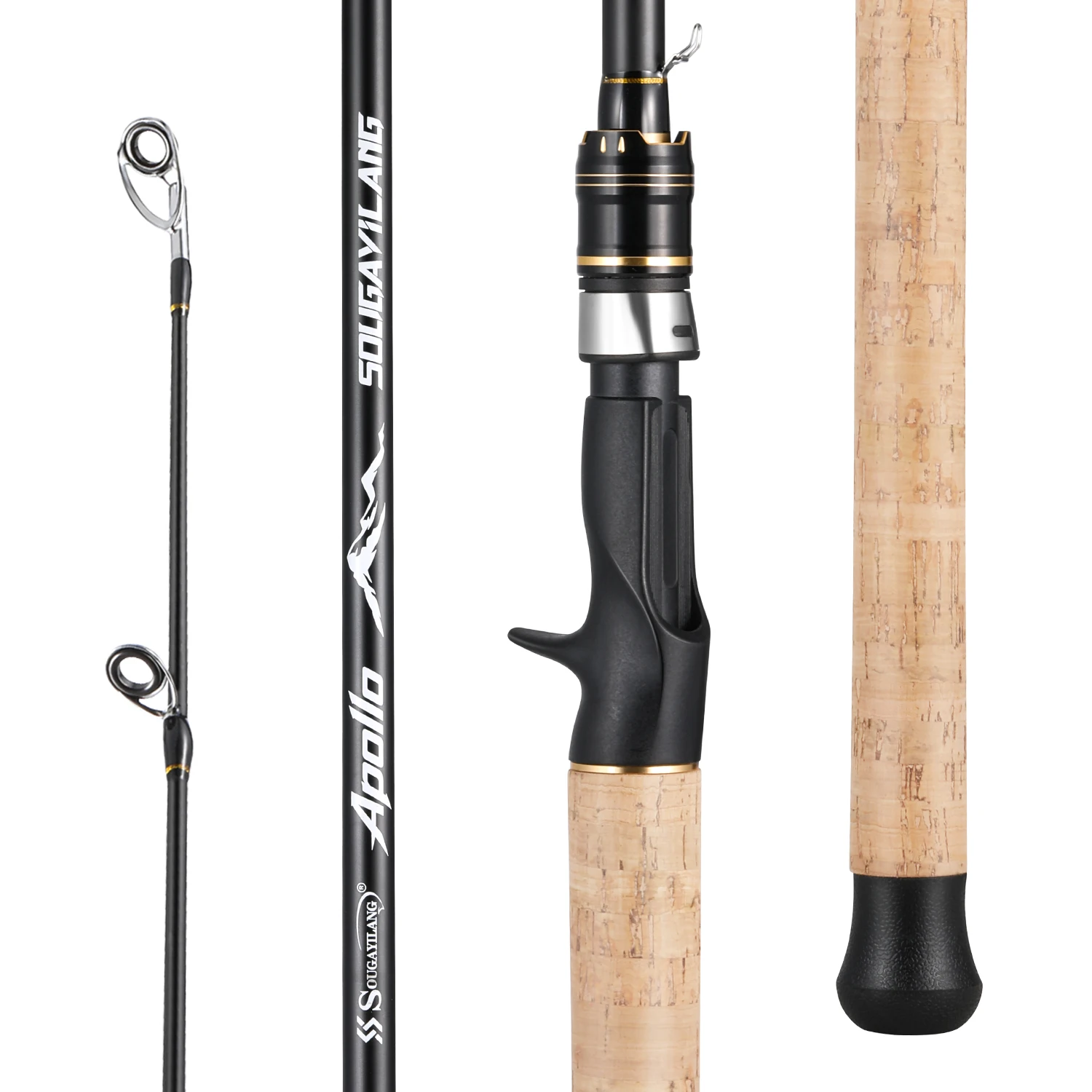 Caña de pesca Sougayilang de carbono 2.1 m – Mango de madera para carpas - imagen 4