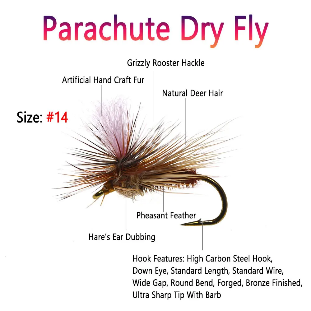 Bimoo-SEÑUELOS DE pesca de trucha, 8 piezas, #14 - imagen 2