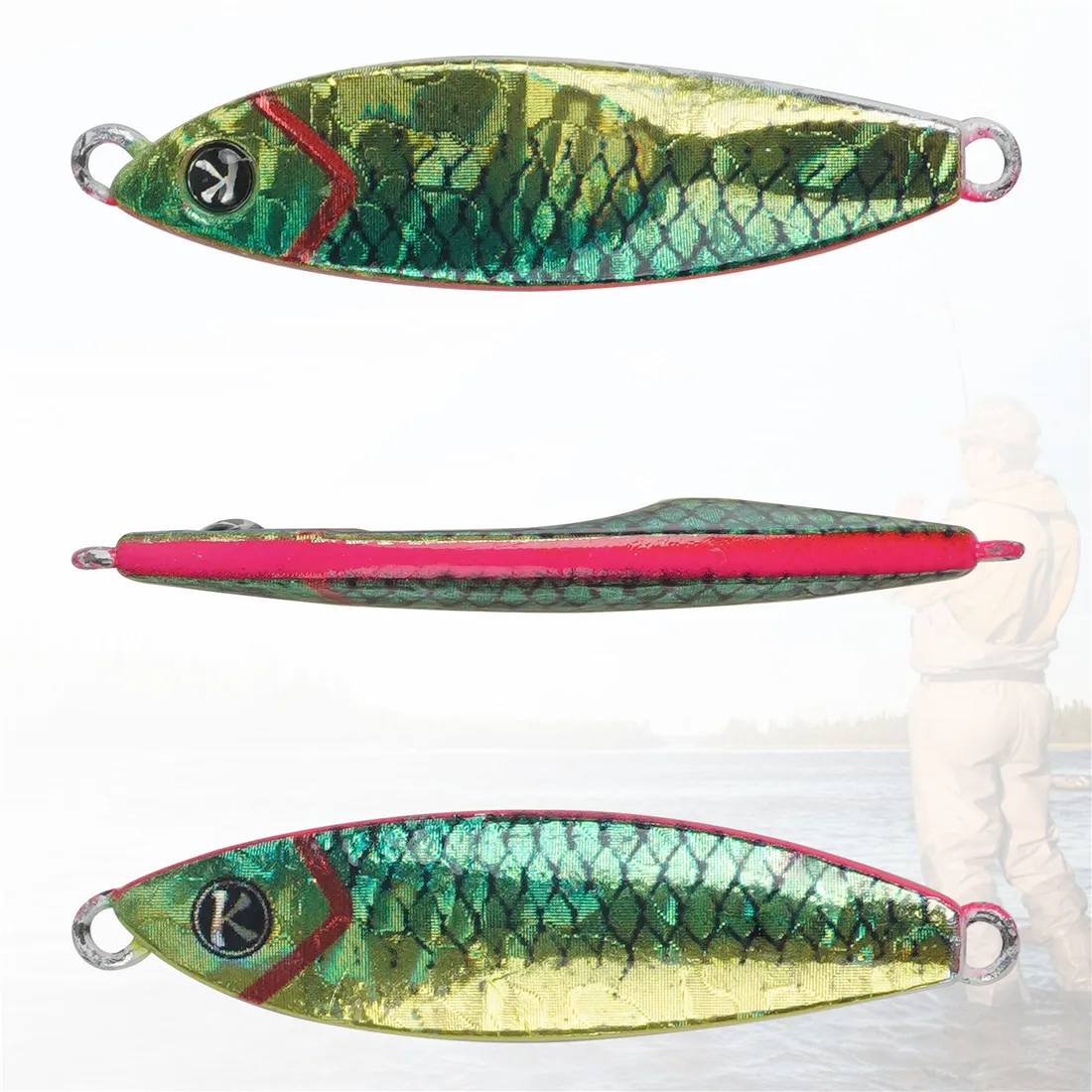 Señuelo de pesca de lubina, anzuelo de Metal de 5 piezas, 10G, 14G, 20G, señuelos de cuchara de pesca Jigging fundido, pesca en agua salada, trucha, Walleye - imagen 5