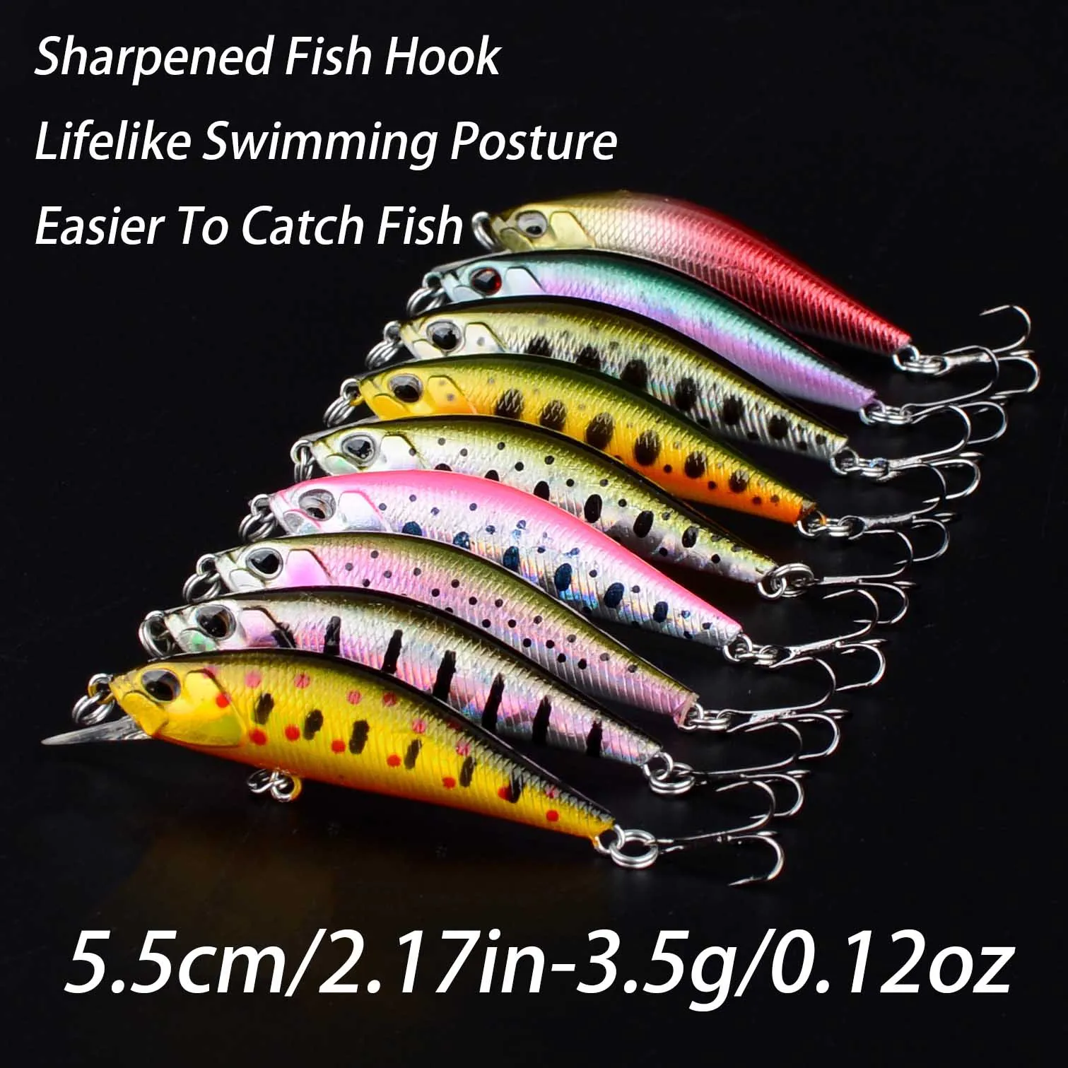 9 Uds. Señuelos de pesca duros Minnow cebos de calidad Wobblers aparejos de pesca profesionales artificiales - imagen 2